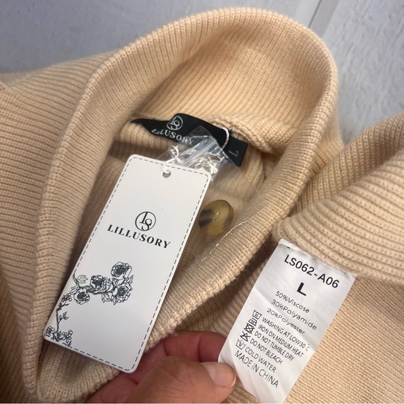 NWT Womens Long Sleeve Button Up Drop Shoulder Sweaters Fall Oversized - Picture 11 of 17